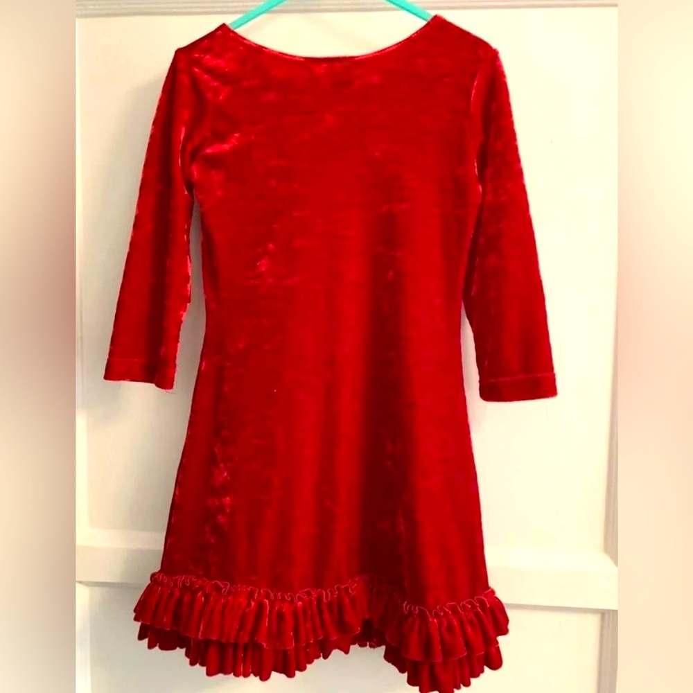 Girl Red velvet holiday dress by DIMPLES 4T - 5T